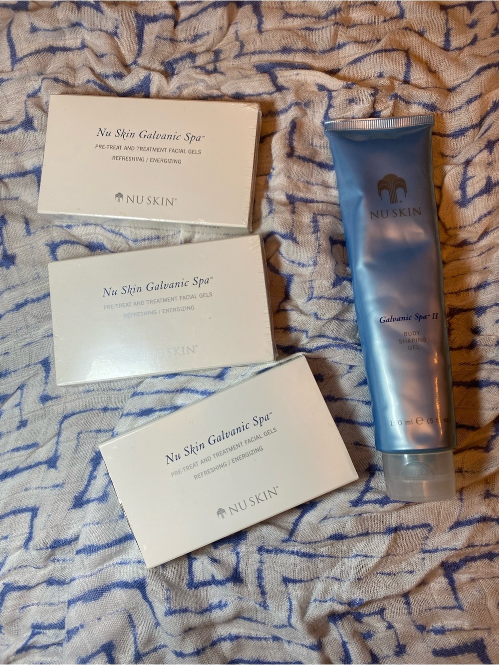 NIB NuSkin Galvanic Spa II Body Shaping Gel & Pre-Treat/Treatment Facial Gel